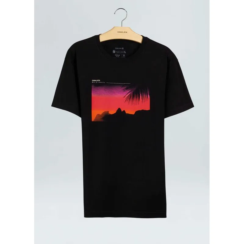 T-shirt vintage ipanema sunset - preto - G