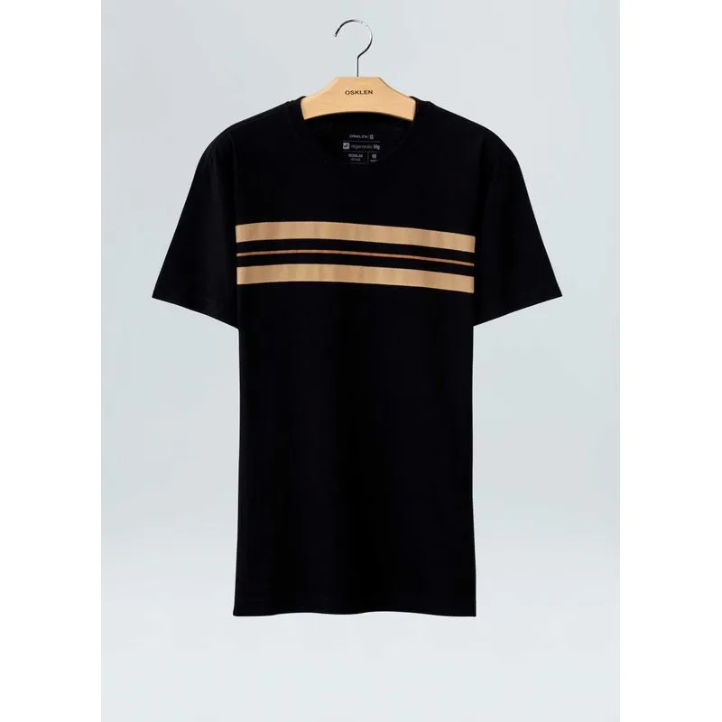 T-shirt vintage listrado long - preto - M