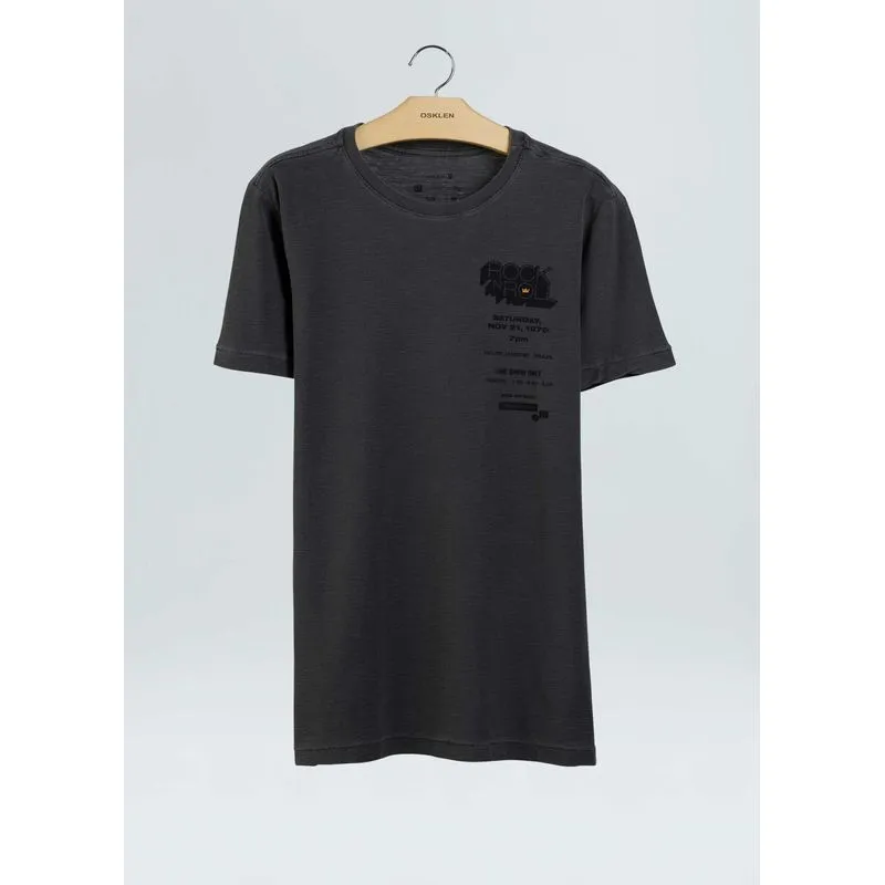 T-shirt rough rock poster mc - cinza - P