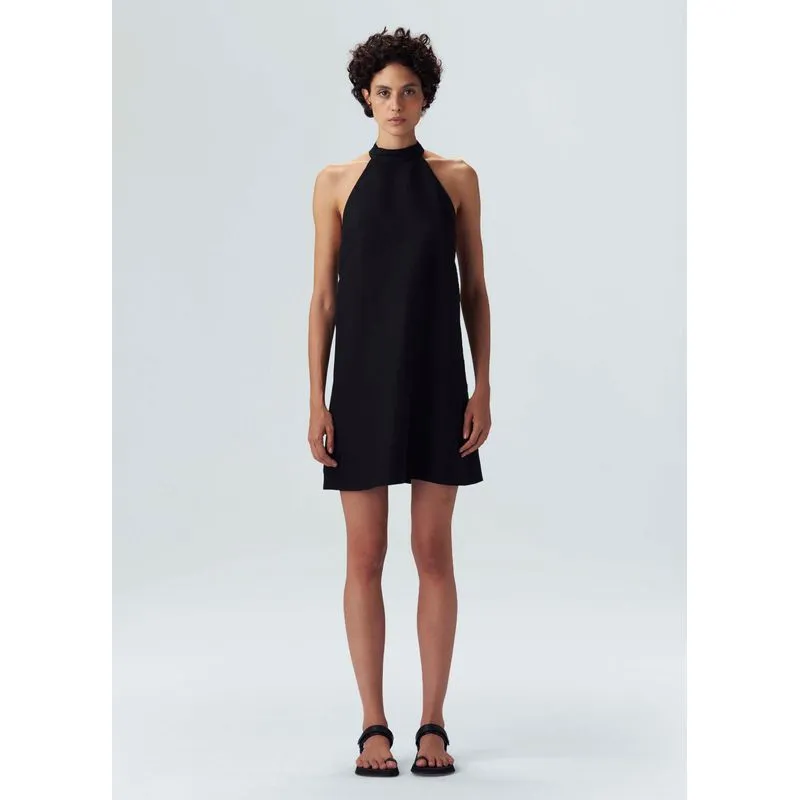 Vestido linen curto - preto - G