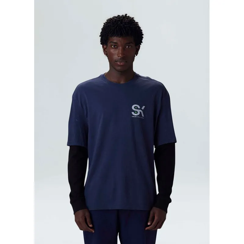 T-shirt modelo sk8 T-shirt modelo ml sk8 - azul marinho - M