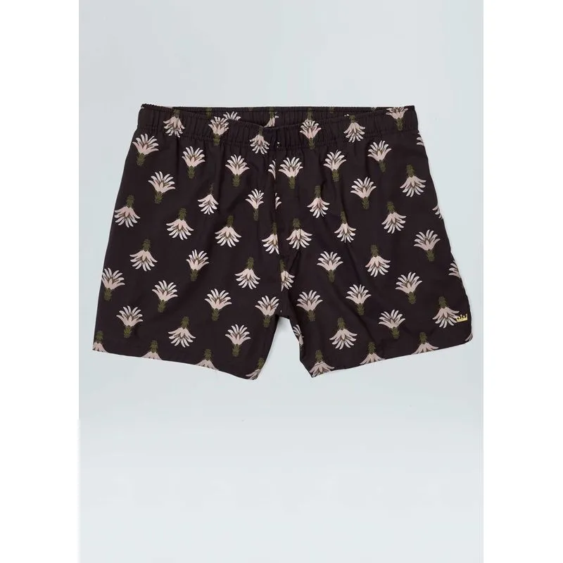 Beach short mini floral nude - preto - G