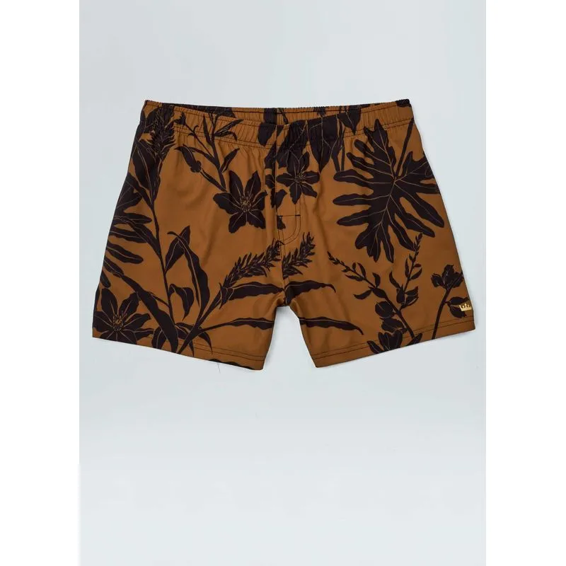 Beach short tropi brown - amarelo - G
