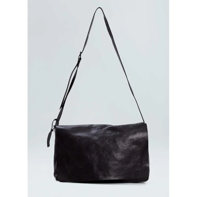 Leather crossbody e-basics bag large - preto - UN