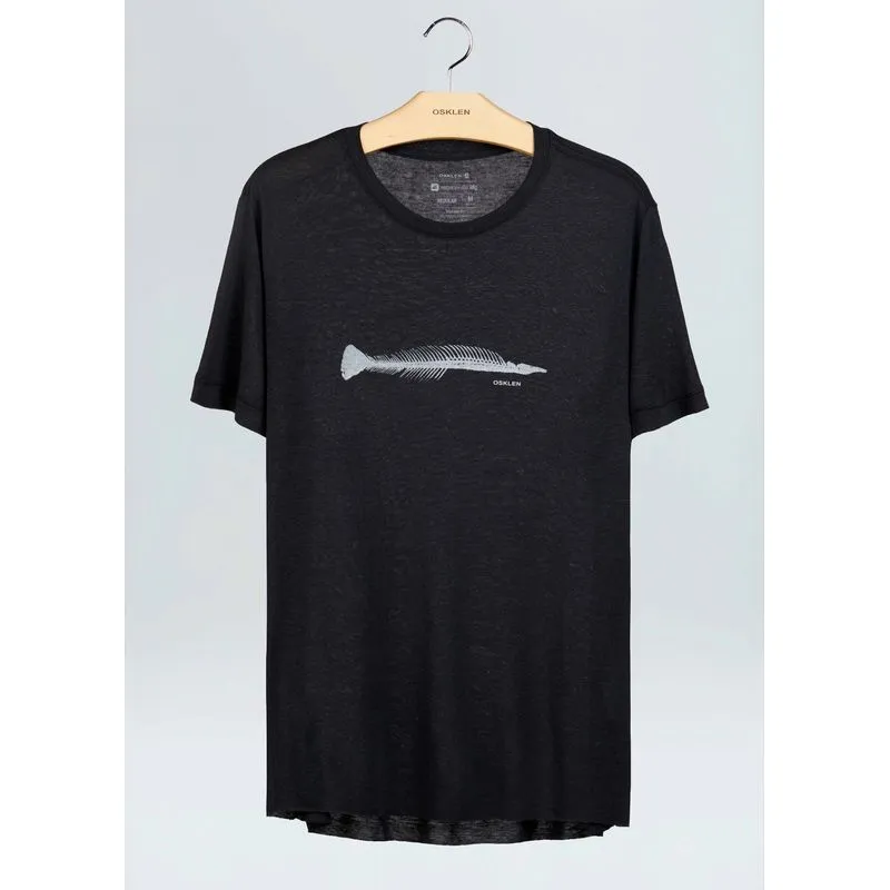 T-shirt light linen pirarucu - preto - GG
