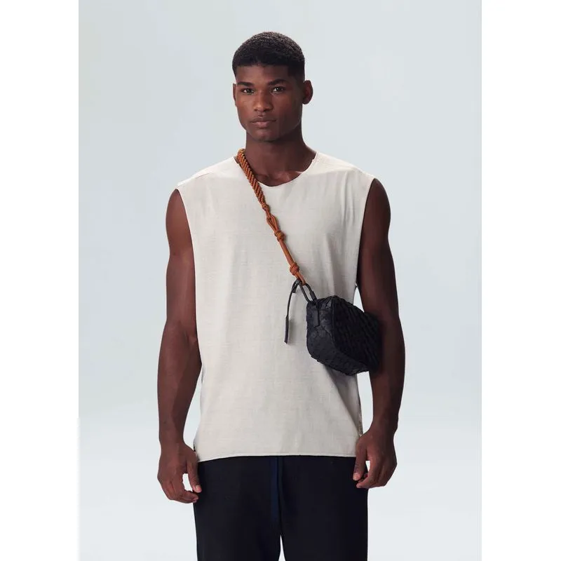 T-shirt sleeveless taco - areia - P