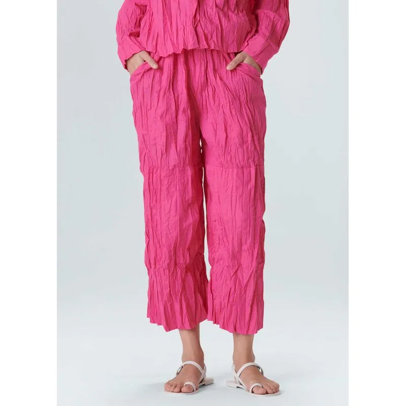 Calça tricoline wrinkled Calca tricoline wrinkled - rosa - P