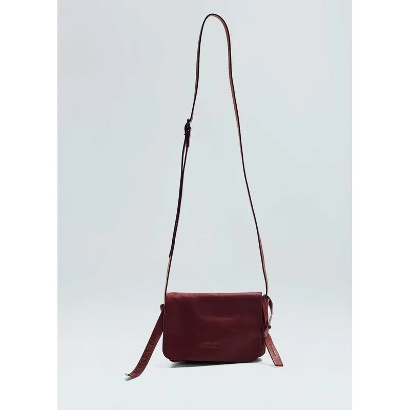 Mini leather crossbody e-basics - marrom - UN