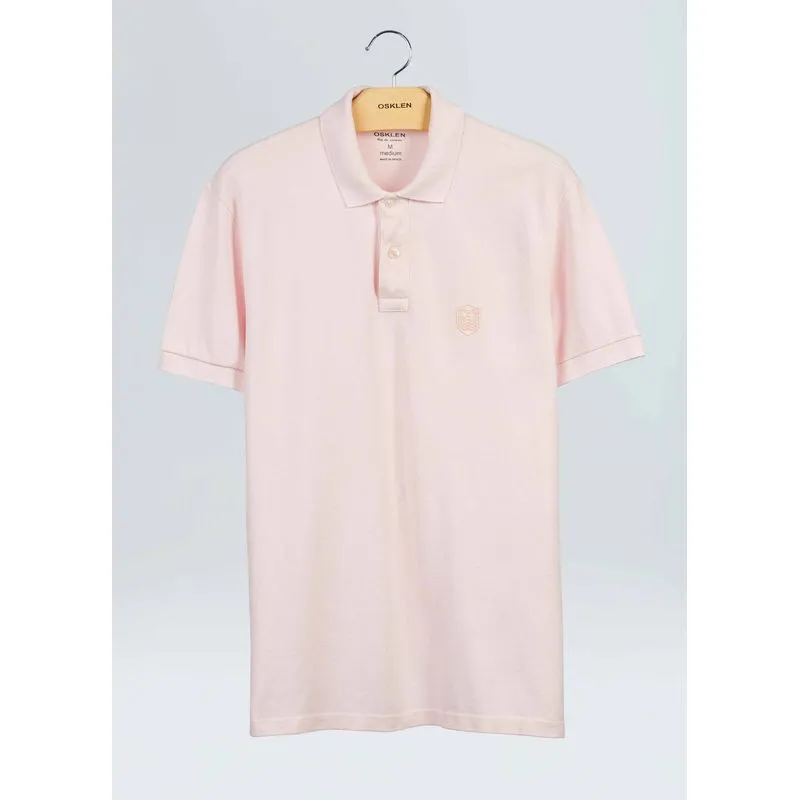 Polo brasão embossed color Polo masc brasao embossed color mc - rosa - M