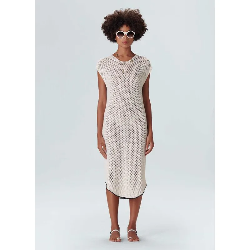 Vestido regata tricot tela - off white - M