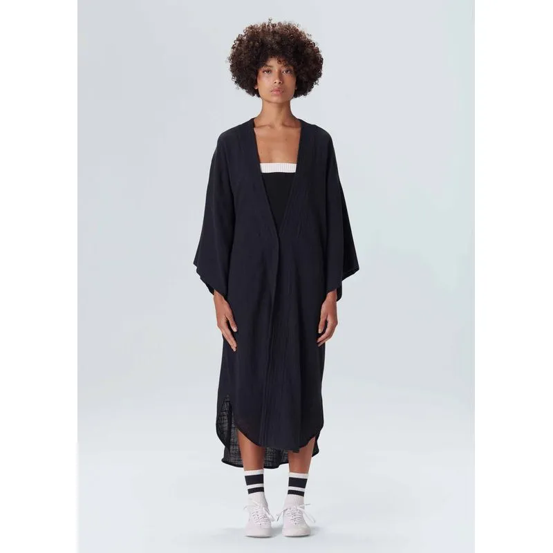 Kimono praia gauze - preto - UN