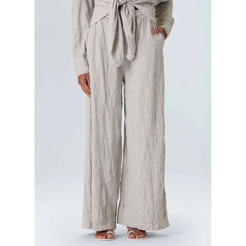 Calça amassada fresh Calca fem amassada fresh - areia - P