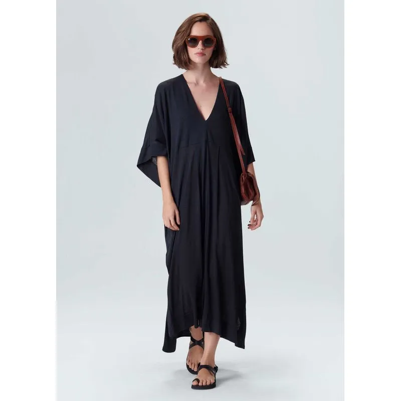 Kaftan viscolinho forest - preto - G