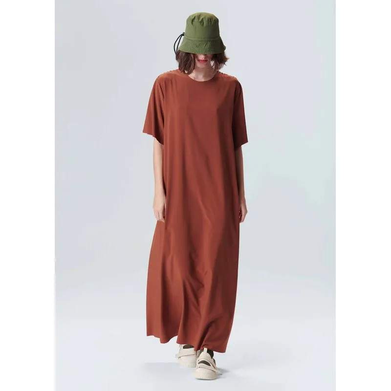 Vestido t-shirt superlight - marrom - M
