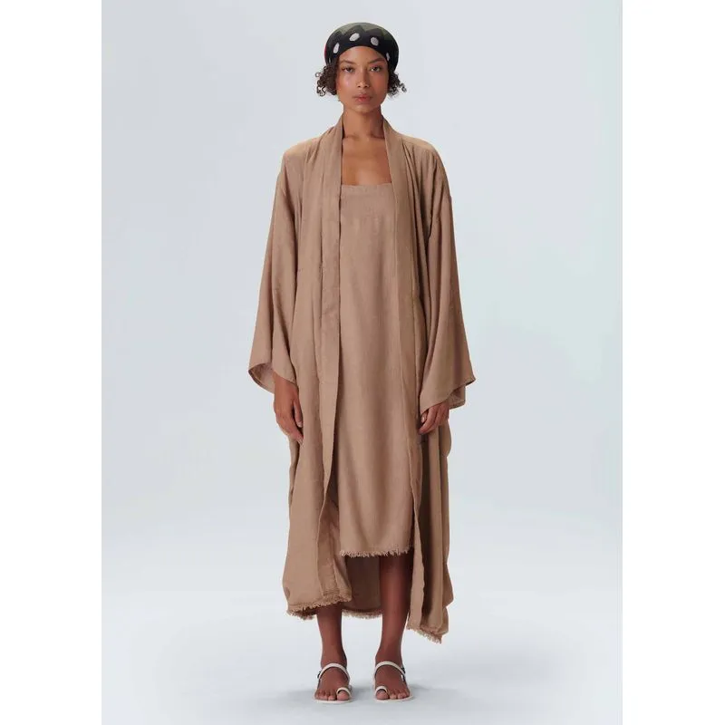 Kimono linho reciclado - natural - P