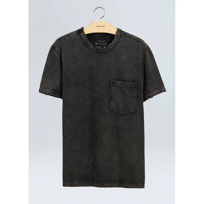 T-shirt pocket marmorizado - preto - G