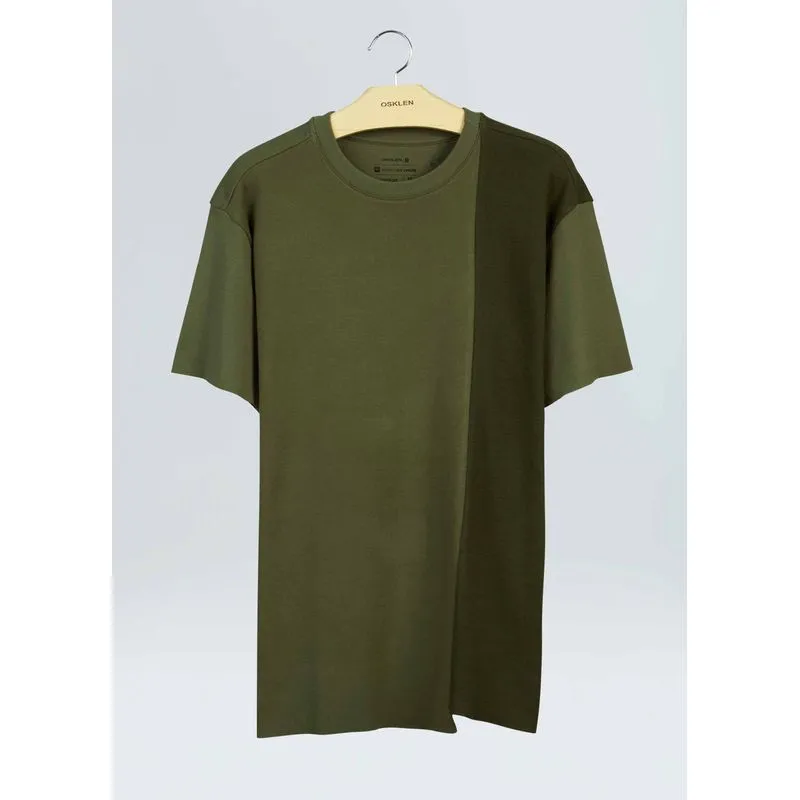 T-shirt mix assimetrica - verde forest - G