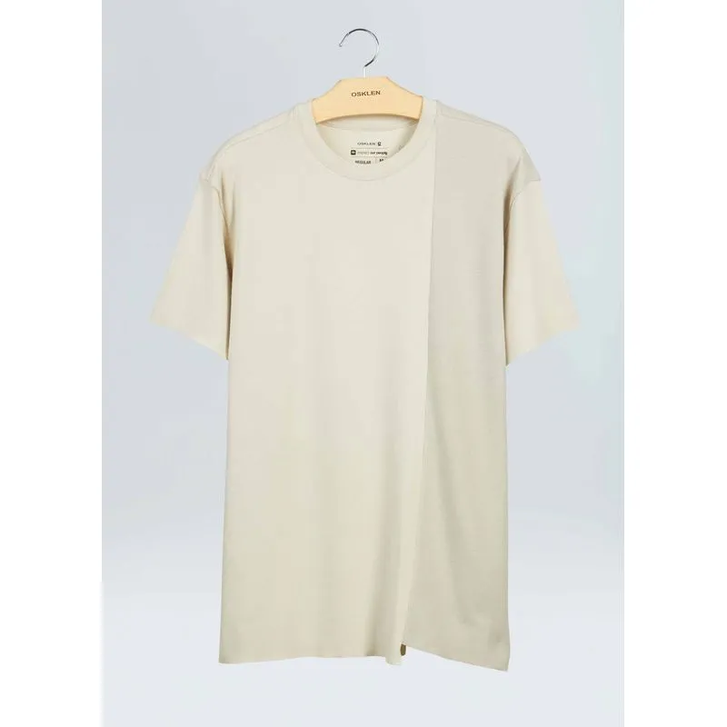 T-shirt mix assimetrica - areia - P