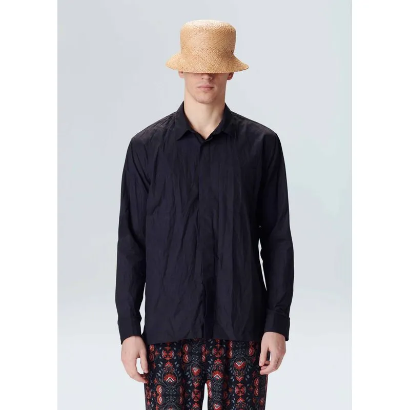 Camisa creased cotton ml - preto - M