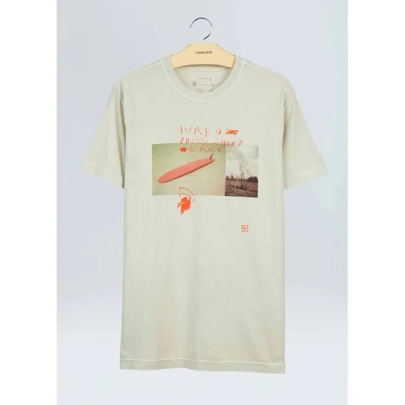 T-shirt stone pure longboard - areia - P