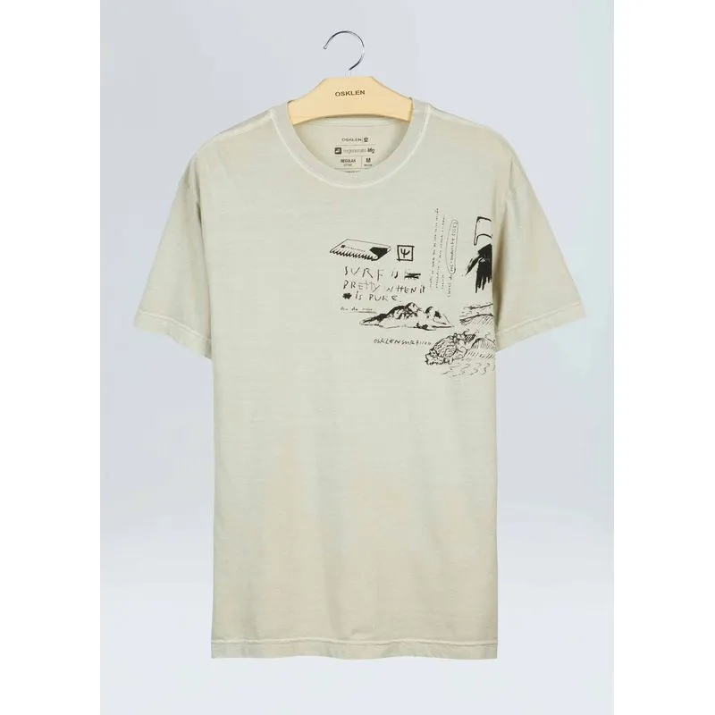 T-shirt stone surf sketch - areia - M