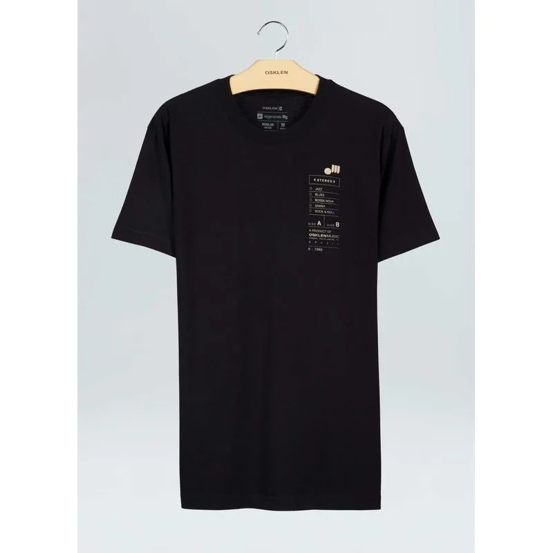 T-shirt vintage record label - preto - G
