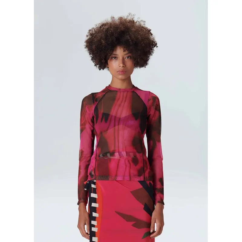 Blusa tule sumina Blusa ml tule sumina - rosa - M