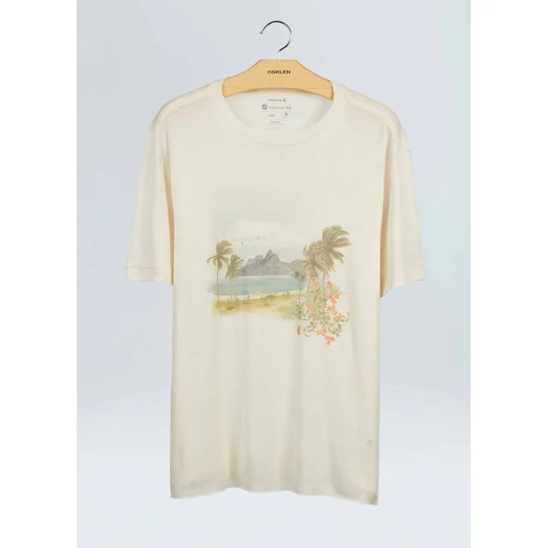 T-shirt light linen paisagem - off white - GG