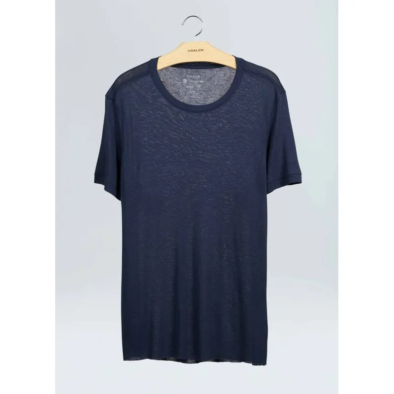 T-shirt light linen mc - azul marinho - G