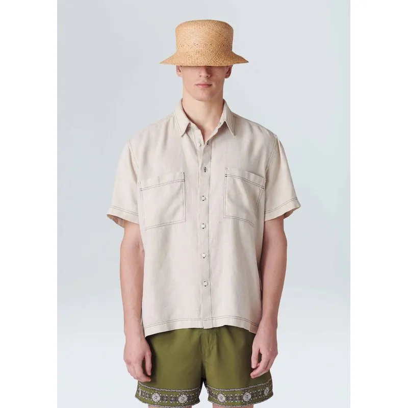 Camisa contrast line Camisa mc contrast line - natural - M