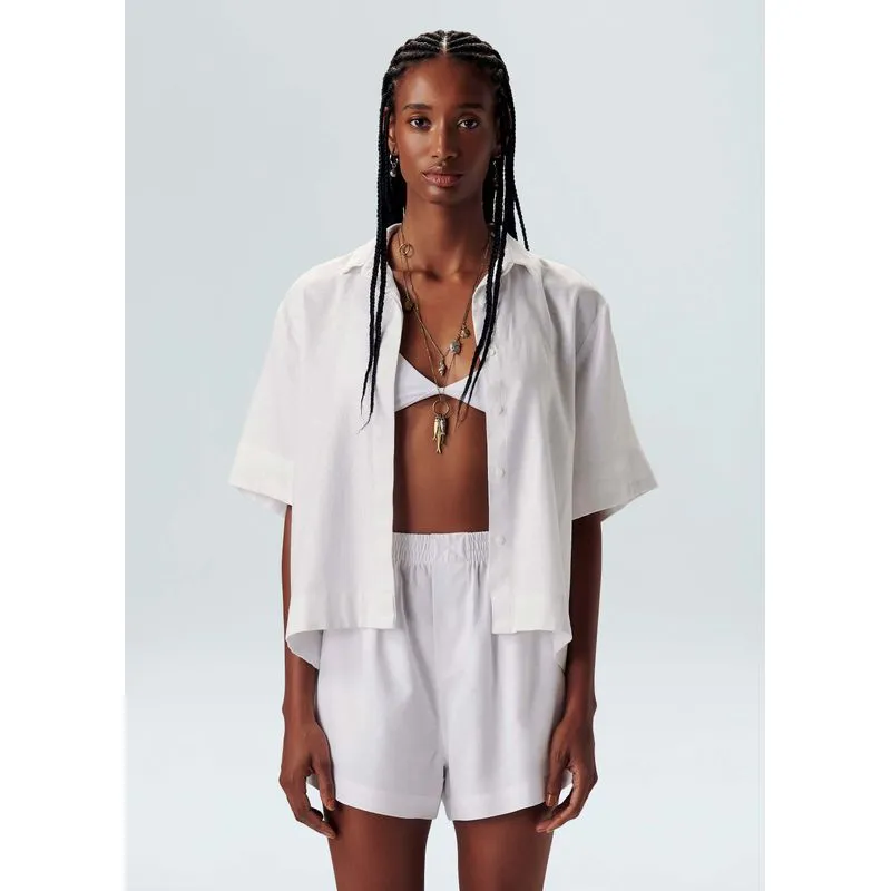 Camisa linen - branco - P
