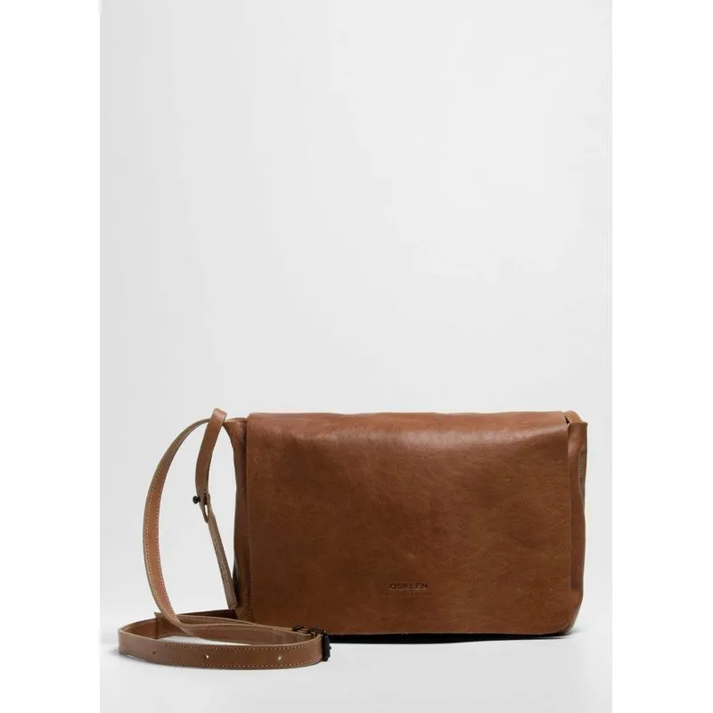 Small leather crossbody e-basics bag - caqui - UN