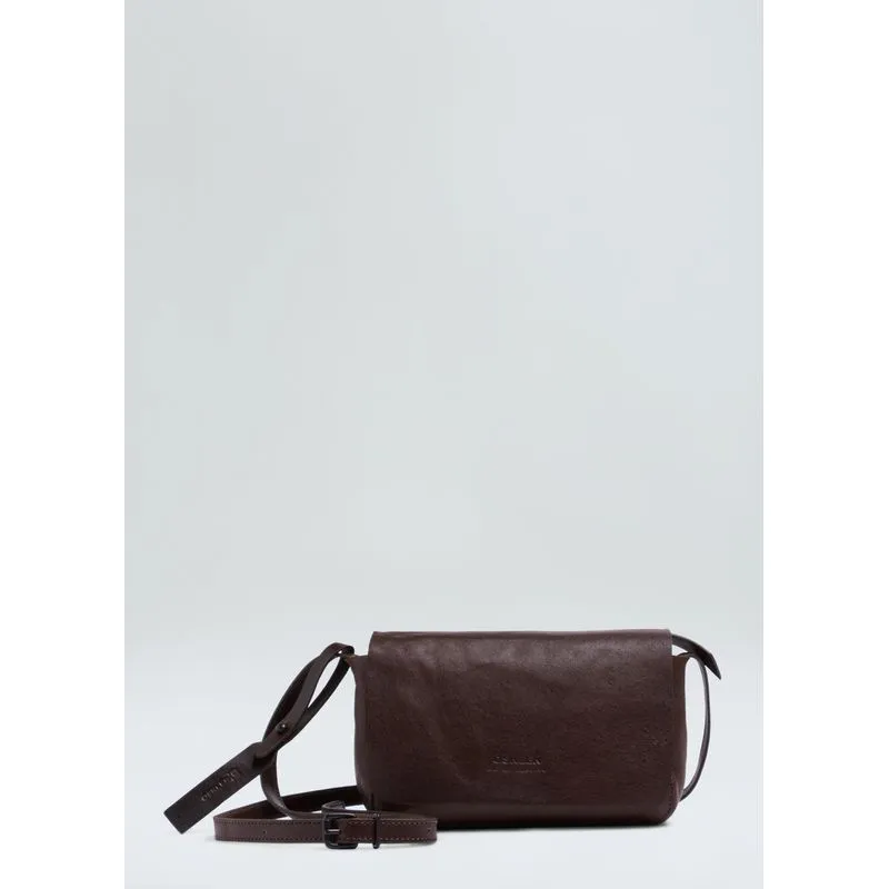 Mini leather crossbody e-basics - marrom - UN