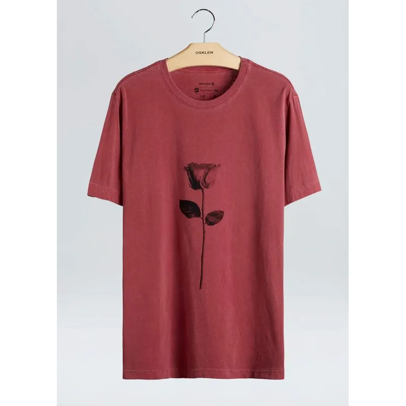 T-shirt stone black rose - vermelho - M