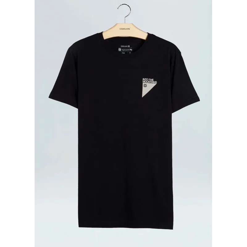 T-shirt vintage carimbo mountains - preto - GG