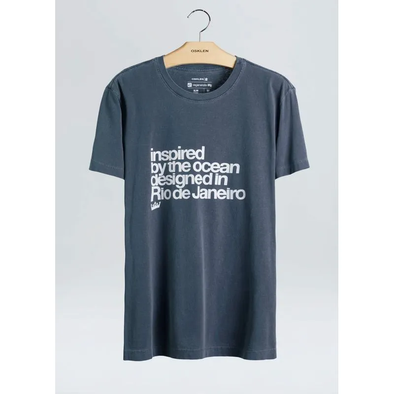 T-shirt stone inspired by the ocean - azul atlantico - P