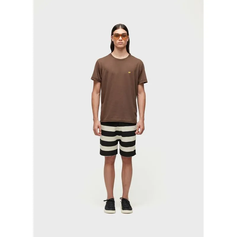 Bermuda casual listrada moletom Bermuda casual masc listrada moletom - preto - P
