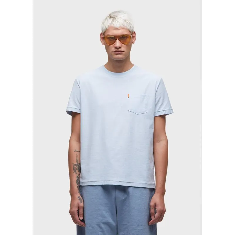T-shirt washed pocket spot mc - azul - GG