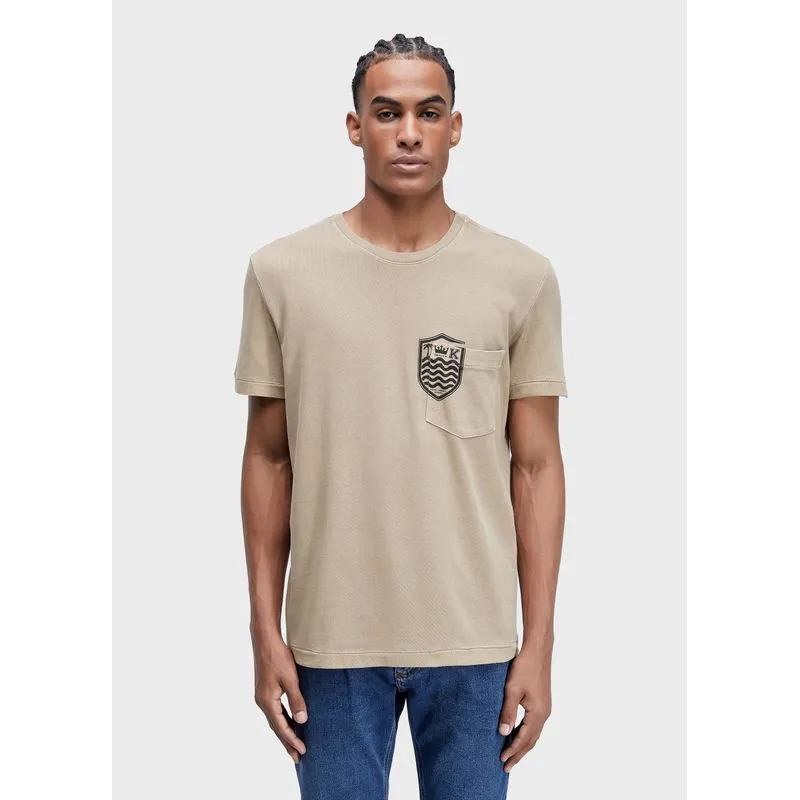 T-shirt bolso brasão T-shirt bolso brasao mc - bege - GG