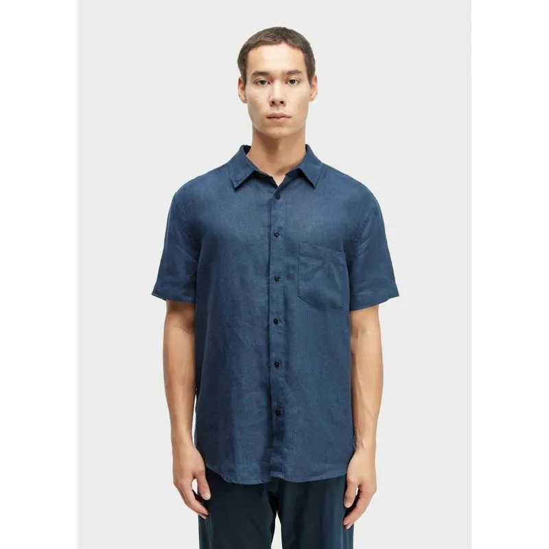 Camisa classic linen mc - azul marinho - PP
