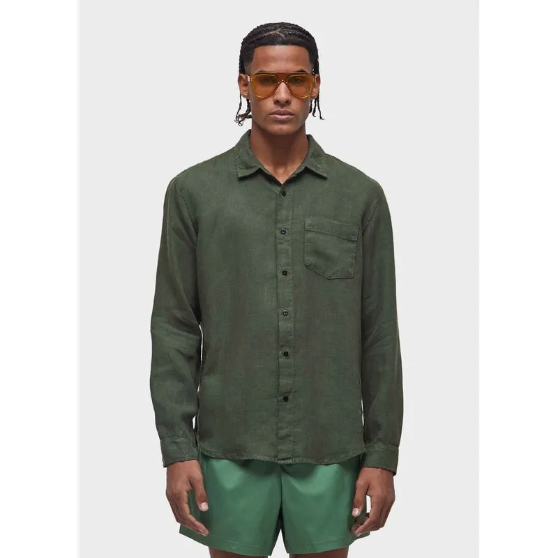 Camisa classic linen ml - verde - M