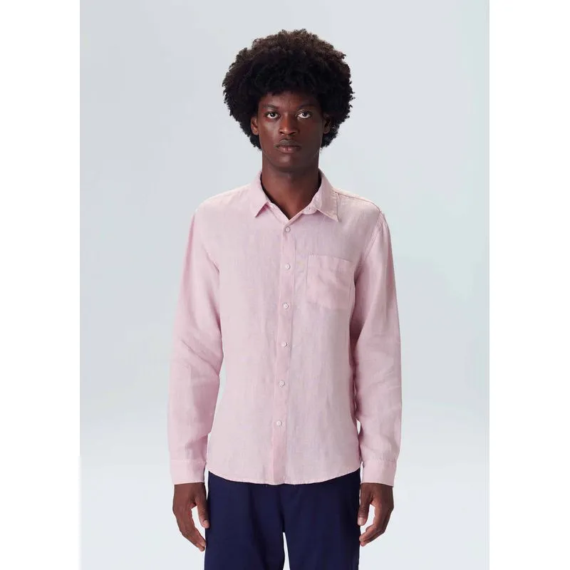 Camisa classic linen ml - rosa - M