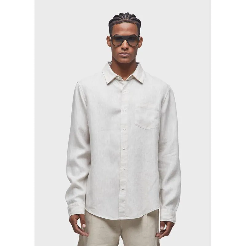 Camisa classic linen ml - natural - P