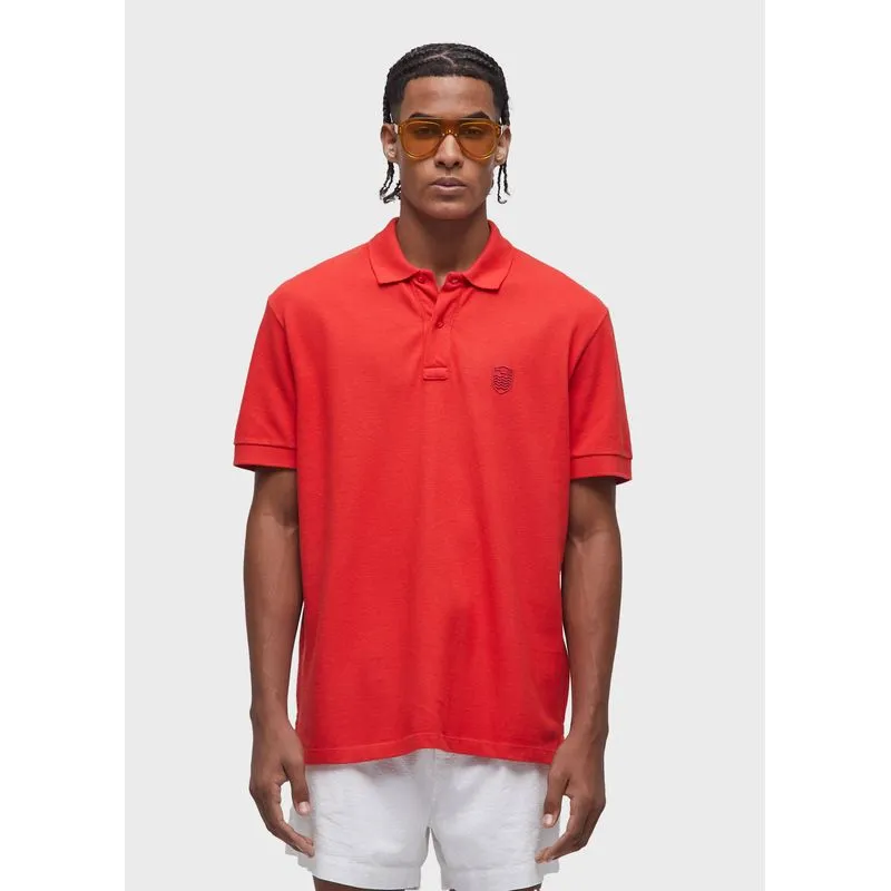 Polo brasão embossed color Polo masc brasao embossed color mc - vermelho - P
