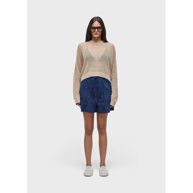 Short wrinkled - azul marinho - P