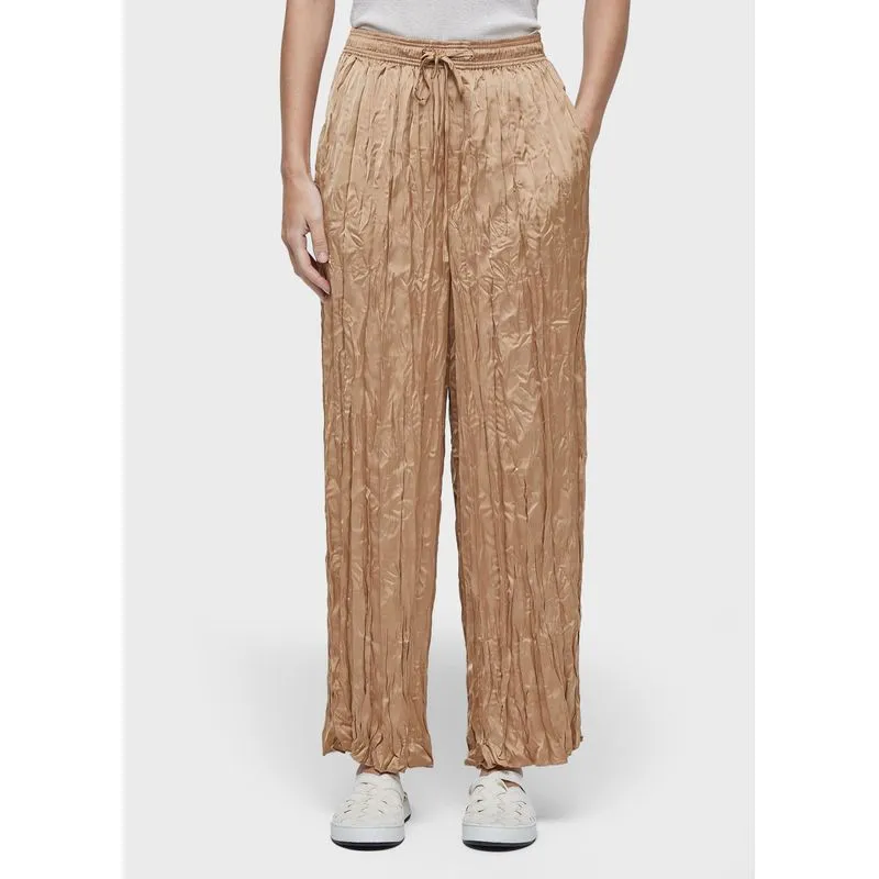 Calça reta tricoline satin - bege - G