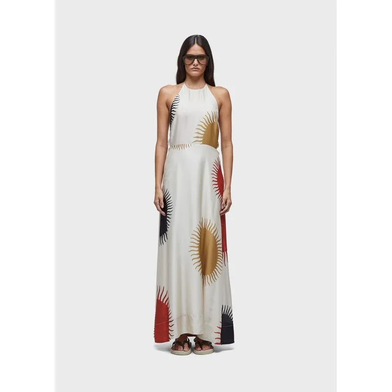 Vestido enviesado sol claro - off white - G