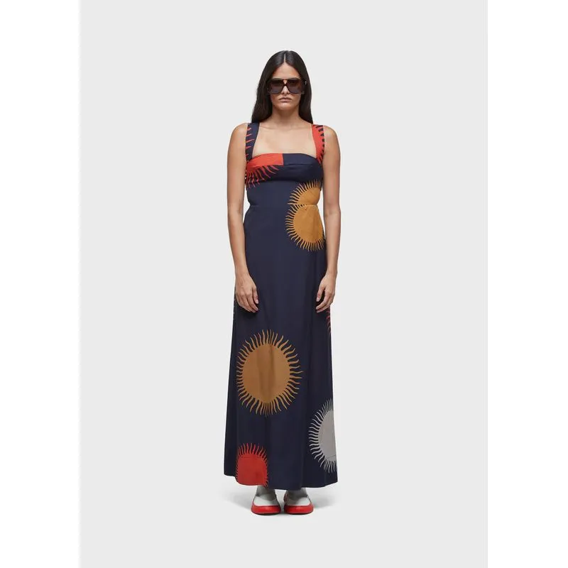Vestido recortes sol - preto - G