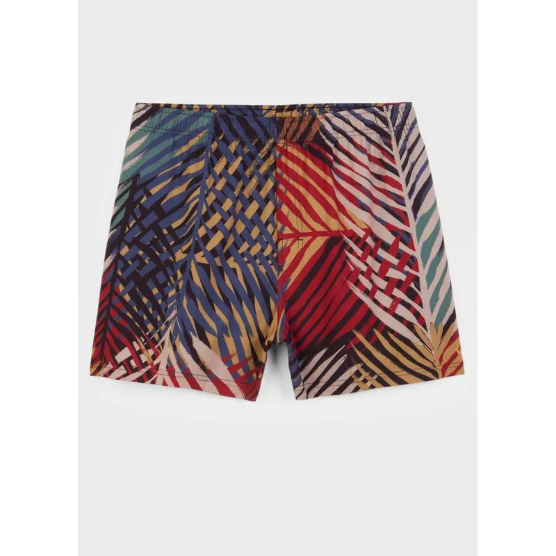 Beach short palm color Beach short folhagem grid - verde - M