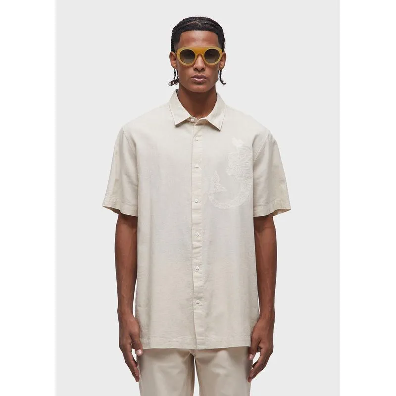 Camisa bordado sereia mc - natural - M